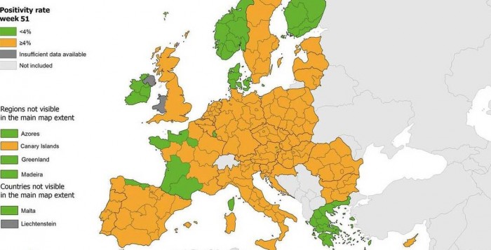 Ευχάριστα νέα: «Πράσινη» η Ελλάδα στο νέο χάρτη θετικότητας για τον κορωνοϊό στην Ευρώπη
