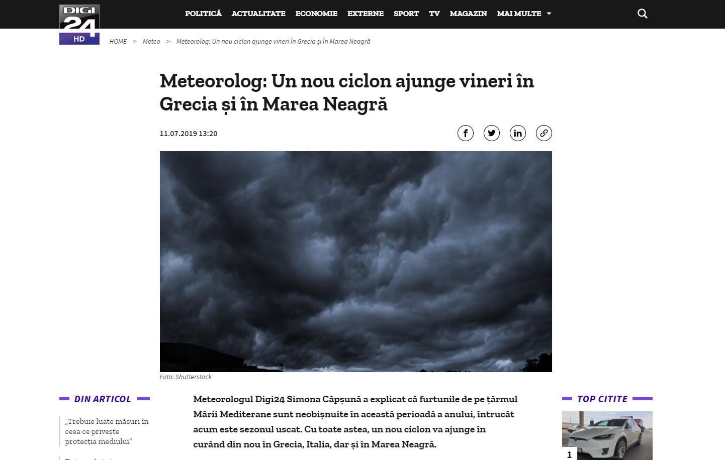 Μετεωρολόγος από τη Ρουμανία κρούει τον κώδωνα του κινδύνου: Κυκλώνας θα περάσει την Παρασκευή από την Ελλάδα