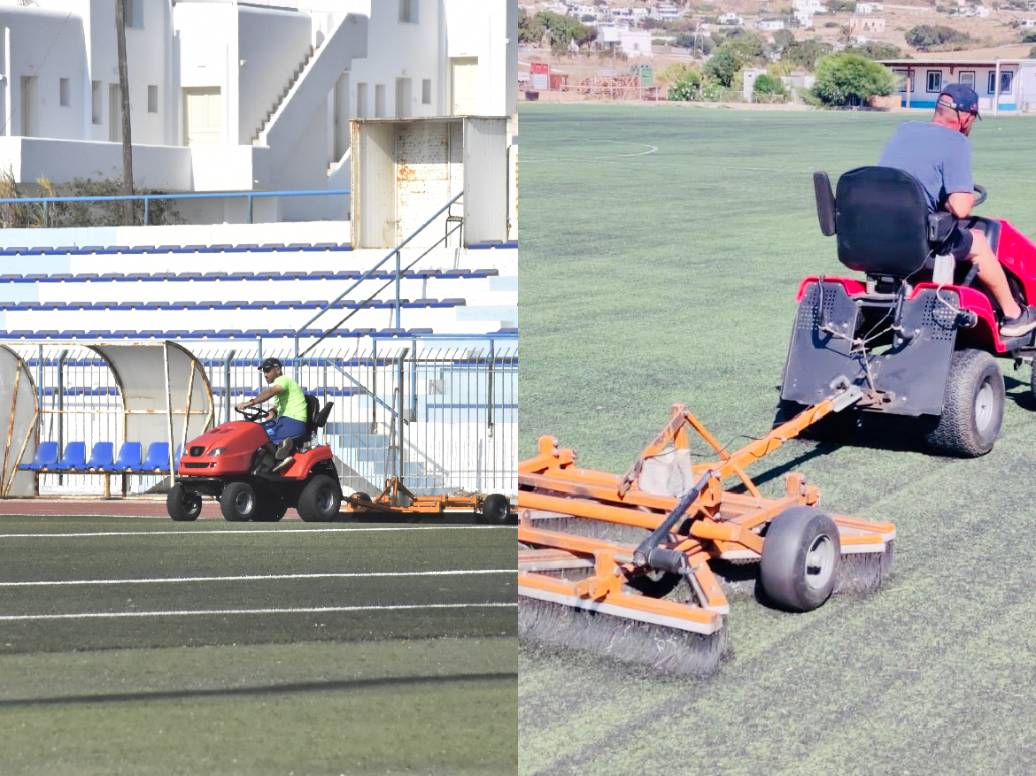 Ξεκίνησαν οι εργασίες συντήρησης στα γήπεδα ποδοσφαίρου στην περιοχή Κόρφου και στην Άνω Μερά 